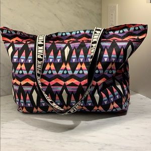 PINK Aztec Beach and pool Tote